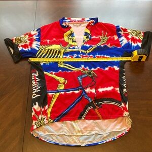 Primal Wear Red and Blue Skeleton Cycling Jersey